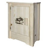 Montana Woodworks Homestead Collection Accent Cabinet With Laser Engraved Moose Design, Left Hinged, Ready To Finish