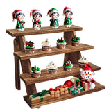 Fumingpal Wooden Cupcake Stand - 4 Tier Cupcake Display Stand, Rustic Tiered Display Stand, Tool Free Installation Cupcake Stand