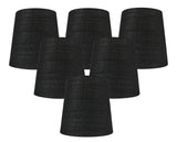 Meriville Set of 6 Natural Linen Clip On Chandelier Lamp Shades, 4-inch by 5-inch by 5-inch