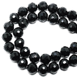 DIQIO 8mm Sparkle 96 Faceted Disco Crystal Beads (65-72pcs, Black)