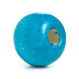 Round Wood Beads 10mm x 9mm Diameter with 3mm Hole, Turquoise, 600