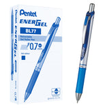 Pentel BL77CO Energel XM Retractable Gel Pen with 0.7 mm Tip, 0.35 mm Line Width Blue, Pack of 12
