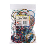 Hygloss Products Book Rings 11/2 Inch Assorted Color Metal Binder Rings, 50 Pack