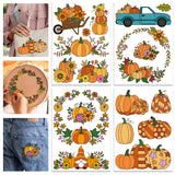 GLOBLELAND 4 Sheets Autumn Pumpkin Colorful Water Soluble Hand Sewing Stabilizer for Fabric Stitch Practice Thanksgiving Wreath 