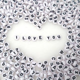 800 Pieces 4x7mm White Round Acrylic Alphabet Letter Beads A-Z Mixed Plastic Shape Loose Bulk DIY Beads for Jewelry Making Brace