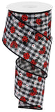 Craig Bachman 2.5 Mini Ladybug on Royal Ribbon: Gingham (10 Yards) Craft Floral Arrangement Gift Wrapping Wired Edge Ribbon