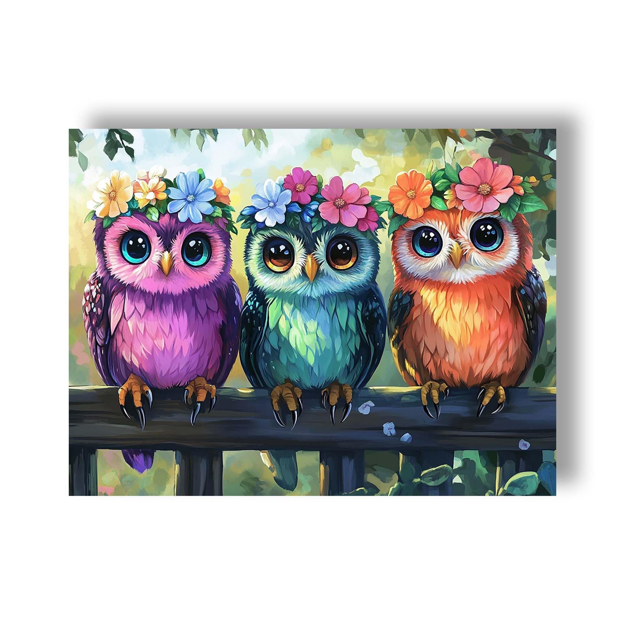 Wergund 5D DIY Diamond Art Owl, Diamond Art Kits for Adults Animal Bird, Diamond Painting Full Drill Crystal Rhinestone Embroide
