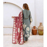 Gosriki Women'S Rayon Viscose Printed Straight Kurta With Pant & Dupatta (Panuja Grey-Gs_M_Grey_Medium),Grey,,B0F28WDWPG