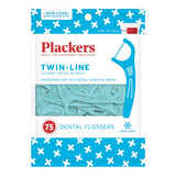 PLACKERS Dental Flossers, TwinLine Advanced Cleaning, Mint Flavor 75 ea (Pack of 8)