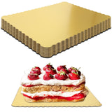 Anscher 50 Pack 14 x 10 Inch Greaseproof Rectangle Cake Boards Corrugated Single Wall Cake Pad Half Sheet Cake Board Rectangular