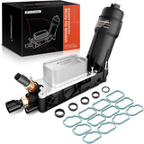 A-Premium Engine Oil Cooler and Oil Filter Housing [with Sensor & Gasket Kit] - Fit for Chrysler, Dodge, Jeep - 200, 300, Charge