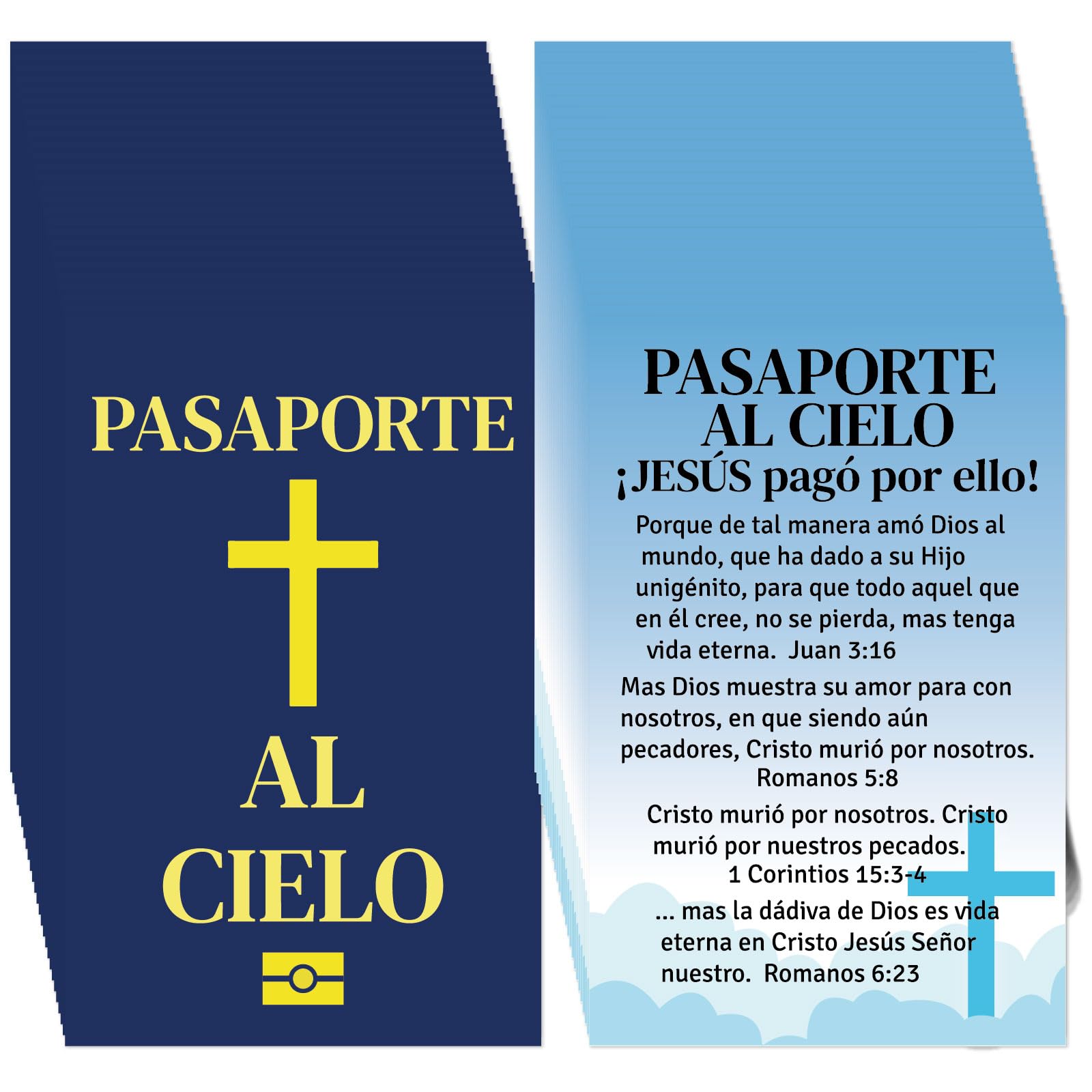 Fankya 240pcs Spanish Gospel Tracts Plan of Salvation Cards Pocket Holy Prayer Cards Bible Tracts Inspirational Mini Christian T