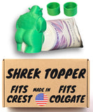 Shrek Toothpaste Topper Butt - Toothpaste Cap fits Crest and Colgate Threads - Funny Pooping Toothpaste Cap (Shrek)