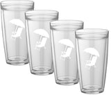 Kraftware Kasualware Collection Beach Umbrella Doublewall Drinkware 22 Ounce - Set of 4-New