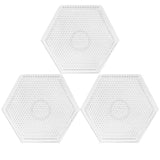 H&W 3PCS 5mm Hexagon Fuse Beads Boards, Large Clear Pegboards Kits, with Gift 4 Lroning Paper (WA3-Z22)
