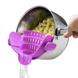 Kitchen Gizmo Snap N Strain Pot and Pasta Strainer - Strainers and Colanders - Adjustable Silicone Clip On Strainer for Pots, Pa