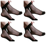 Nawab UltraThin Black Sheer Net Skin Ankle Length No Show Women/Girl Socks(4 Pair)