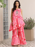 Libas Women'S Silk Blend Co Ord Set (39010 Pink L