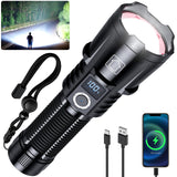 baibian Rechargeable Flashlights 4000.000 High Lumens, Super Bright Flashlight High Powered Tactical Flashlight, 6 Modes with LC