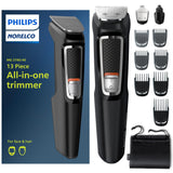 Philips Norelco Multi Groomer - 13 Piece Mens Grooming Kit For Beard, Face, Nose, And Ear Hair Trimmer And Hair Clipper - No Blade Oil Needed, Mg3740/40,Beard & Mustache Trimmers