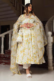 Gosriki Women'S Organza Floral Printed Anarkali Kurta With Pant & Dupatta (Ratnagiri-Multi-Gs_L_White_Large),White,,B0BXLNVWK2