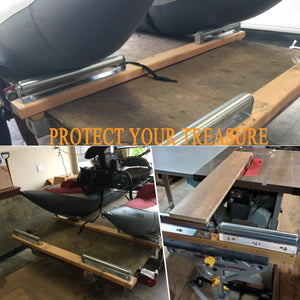 1.5 Diameter Roller and Bracket Set - 13.8 Long for Transporting Such as Foating Fishing Boats, Kayaks, Rafts and so on - Pa