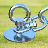 TOPKNOT Dog Tie Out Stake,Heavy Duty Dog Run-304 Stainless Steel Anchor,360 Swivel Dog Runner for Yard,Use Any Dog Tie Out Cable