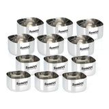 Sumeet Heavy Gauge Stainless Steel Square Bowl/Wati/Katori with Mirror Finish 6.5cm & 7cm Dia, Set of 12pc, 150ML & 200ML Each 