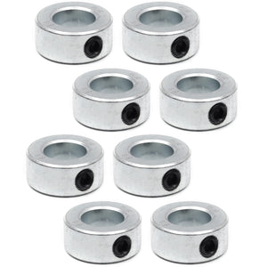 (8-Pack) Zinc Plated carbon Steel 58A Bore Shaft collars Sets - Screw Style Bore Shaft collars with 58A Bore Size, 1-18 Outer Di