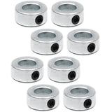 (8-Pack) Zinc Plated carbon Steel 58A Bore Shaft collars Sets - Screw Style Bore Shaft collars with 58A Bore Size, 1-18 Outer Di