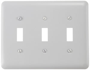 Amerelle Devon Triple Toggle Steel Wallplate In White