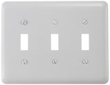 Amerelle Devon Triple Toggle Steel Wallplate In White