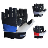 MRX Sailing Gloves for Men & Women - Fishing, Kayak, Rowing, Water Ski, Canoe Paddle Gloves - Short Finger Paddling Gear (Black/