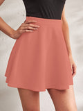 Wedani Women'S & Girl'S Solid High Waist Flared Skater Short Mini Skirt (26 Pink),Pink,S,Polyester,A-Line,