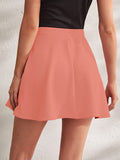 Wedani Women'S & Girl'S Solid High Waist Flared Skater Short Mini Skirt (26 Pink),Pink,S,Polyester,A-Line,