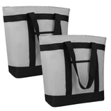 CIVJET 2Pk Insulated Reusable Tote Bag for Grocery Shopping for Women/Men, Pizza/Food Delivery Bag to Keep Food Cold/Hot for Pro