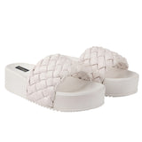 Shoetopia Women And Girls White Flatform Heel Sandal,White,4,B09WKGLQMW