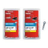 Red Head TruBolt 3/8 x 2-1/4 Inch Wedge Heavy-Duty Concrete Anchors, 50 PCS, Versatile Threaded Design for Fastening into Solid 