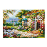 Calandis Stamped Stitch Kit 11Ct Embroidery Cloth PrePrinted Garden House Pattern Diy Needle Crafts For Adults Beginners | Stit