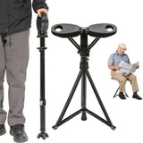 ALEVMOOM Upgraded Walking Cane with Seat, Capacity 550lbs Foldable Cane Chair for Adults, Portable Seats for Seniors, Easy Carry