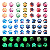 Craftdady 60Pcs 12mm Starry Sky Glow in the Dark Cabochons Glass Celestial Body Moon Star Half Round Flatback Dome Tiles for Cra