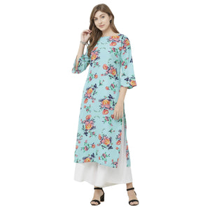 Gosriki Women'S Crepe Straight Kurta Pack Of 02 (Kurti-Combo-Sty-084_M_Blue & Pink_Medium),Blue & Pink,,B09HGPZJXL