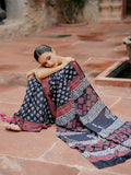 Libas Women'S Cotton Saree (16108_Black)