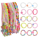 obmwang 30Pcs Princess Necklace Bracelet Set, Teenager Costume Jewelry Play Jewelry for Women Dress Up Pretend Play Party Favors