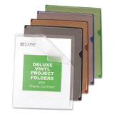 Deluxe Project Jacket Folders, Letter, Vinyl, Black/Blue/Clear/Green/Red, 35/Box