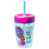 Silver Buffalo Gabbys Dollhouse in Ballon w/Clouds 17.5oz Spill Proof Tumbler w Straw