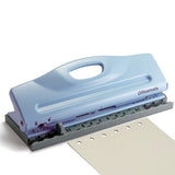 Officemate Adjustable 6Hole Punch for Planners and Binders, 8 Sheet Capacity, Blue (90163)