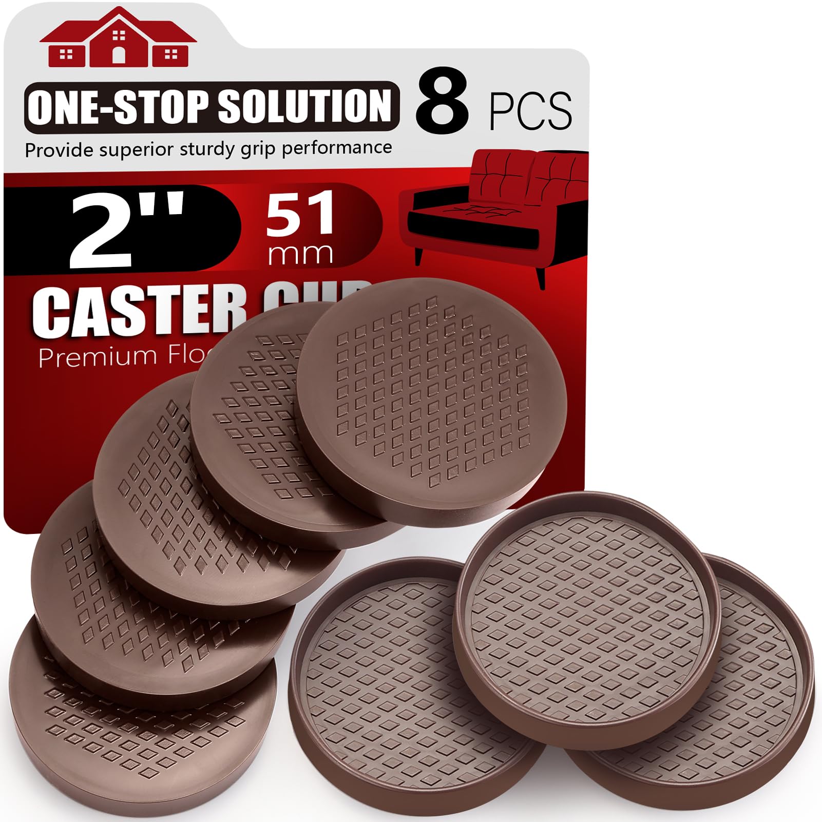 Non Slip Furniture Coasters - Premium Rubber Pads for Hardwood Floors | Anti Slip Furniture Pads | Floor Protectors and Stoppers