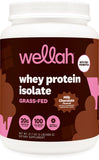 Wellah Grass-Fed Whey Protein Isolate Powder (Milk Chocolate) 30 Servings - with Prebiotics, Enzymes & Probiotics, 20g of Protei
