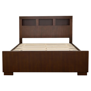 Coaster Home Furnishings Jessica Contemporary Wood Queen Size Led Storage Bookcase Bed Frame Platform Bed 47-Inch Headboard Cappuccino 200719Q